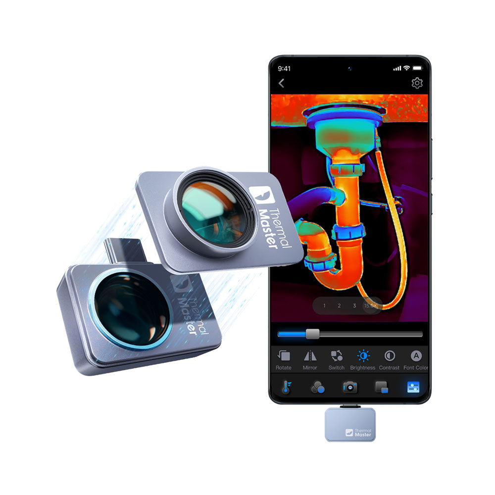 P2 Pro thermal infrared camera for iPhone with detachable macro lens for close-up inspection